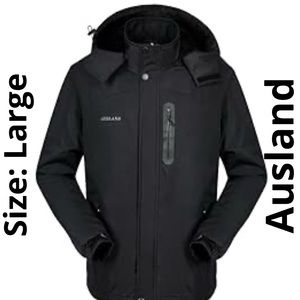 AUSLAND Men’s Hooded Windproof/Snow/Hiking Coat. Large. New.